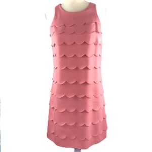 WHITE HOUSE BLACK MARKET (4) Pink scalloped tiers dress